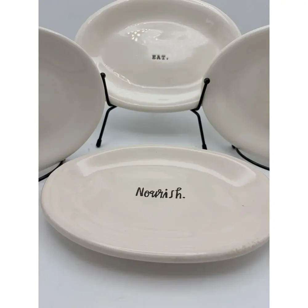 Rae Dunn Oval Snack Plates 8